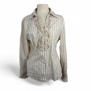 y2k Nordstrom Classiques Entier striped ruffle blouse